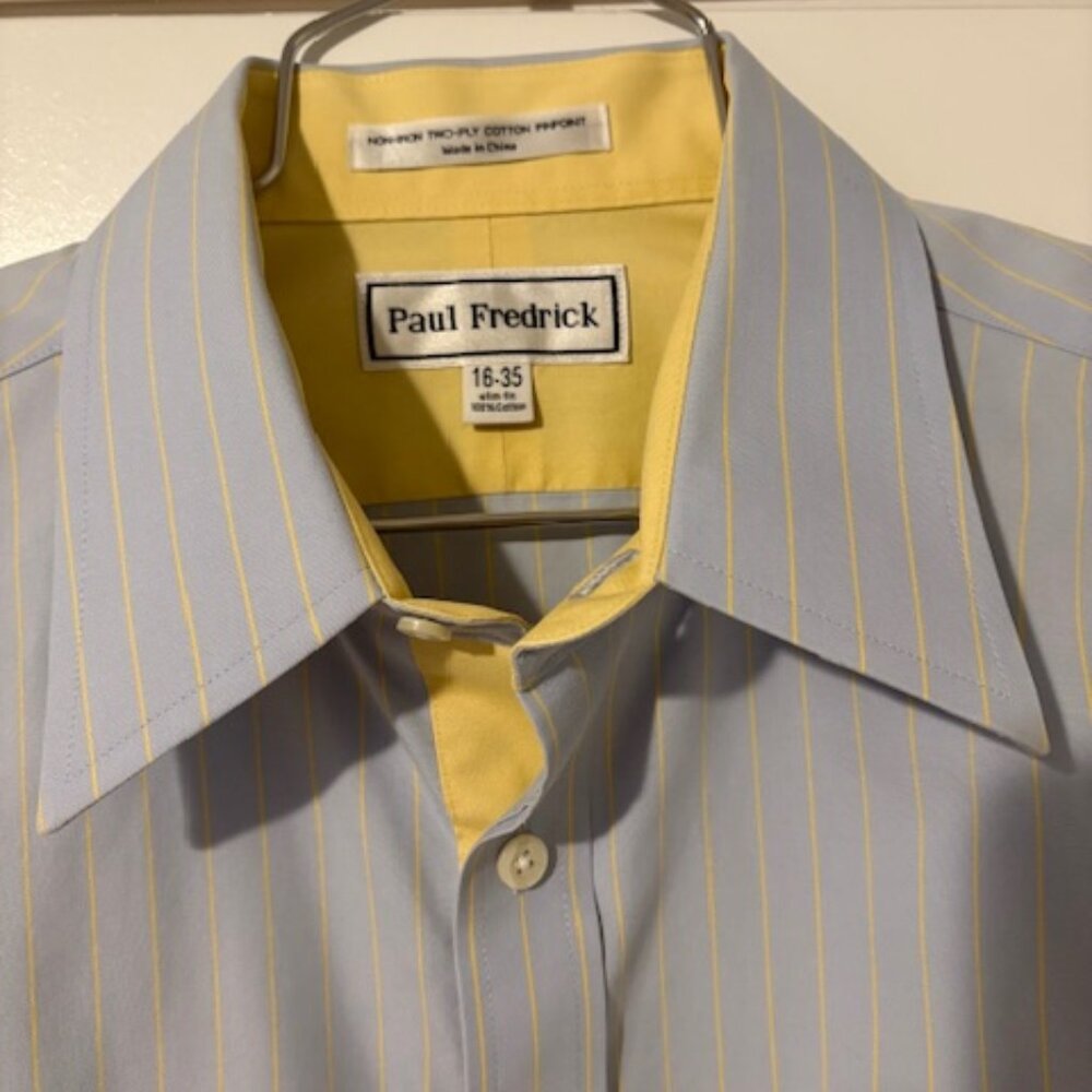 Paul Frederick men's Non-iron dress shirt 16-36 slim fit long sleeve